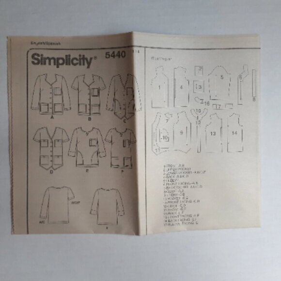 Simplicity sewing pattern scrubs uncut nurse doctor uniform Halloween costume - Picture 6 of 6